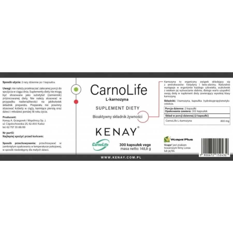 Kenay L karnosin CarnoLife 300 kapslí