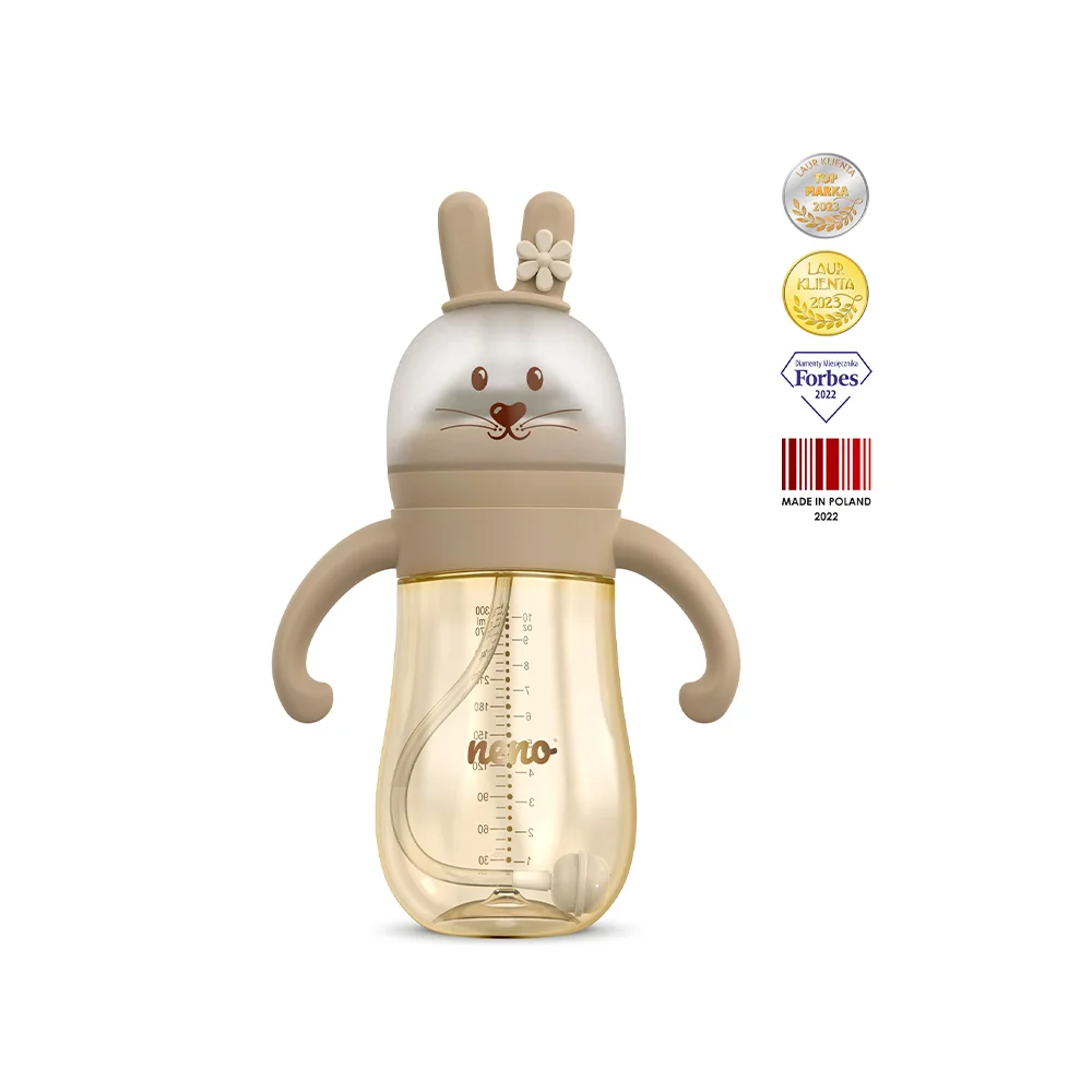Neno Kojenecká láhev Mio 3v1 6m+ 300 ml 1 ks hnědá