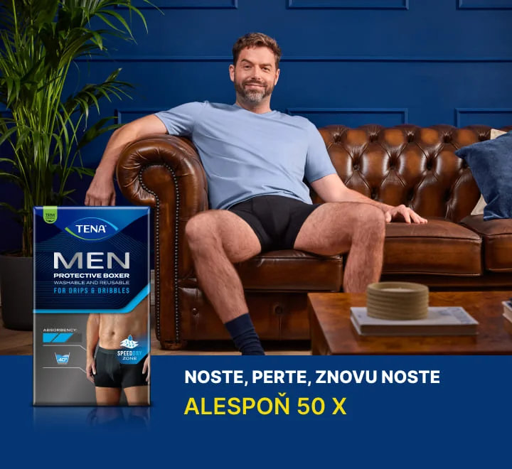 Pratelné inkontinenční boxerky Tena Men. Noste, perte, znovu noste, alespoň 50x