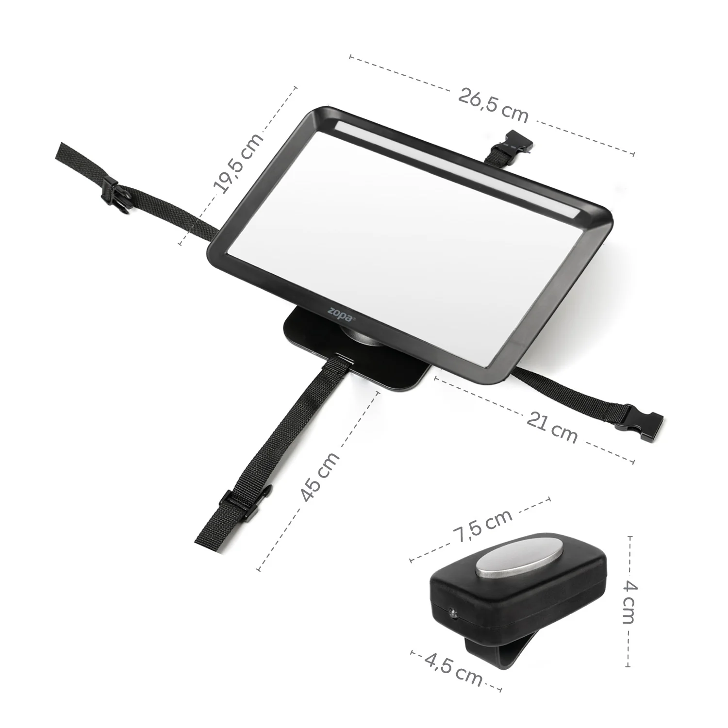 Zopa Zrcátko s LED osvětlením DELUXE, Black