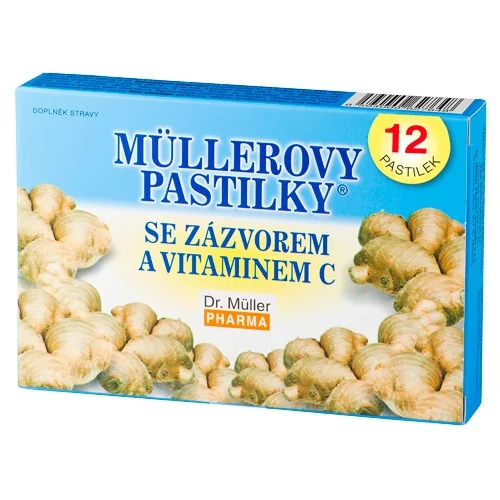 Dr. Müller Müllerovy pastilky se zázvorem a vitaminem C 12 pastilek