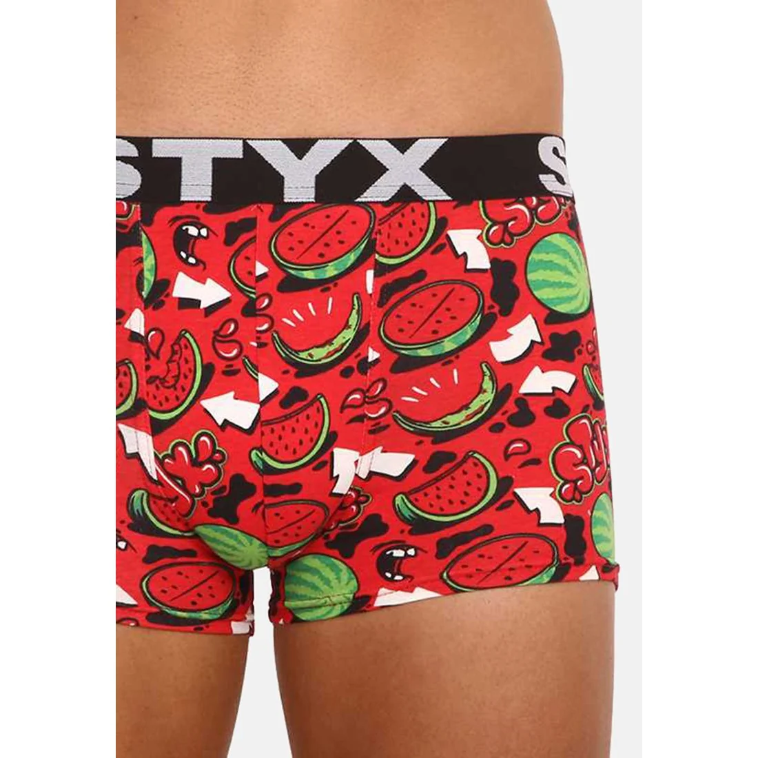 Styx Pánské boxerky art sportovní guma nadrozměr melouny (R1459) 4XL