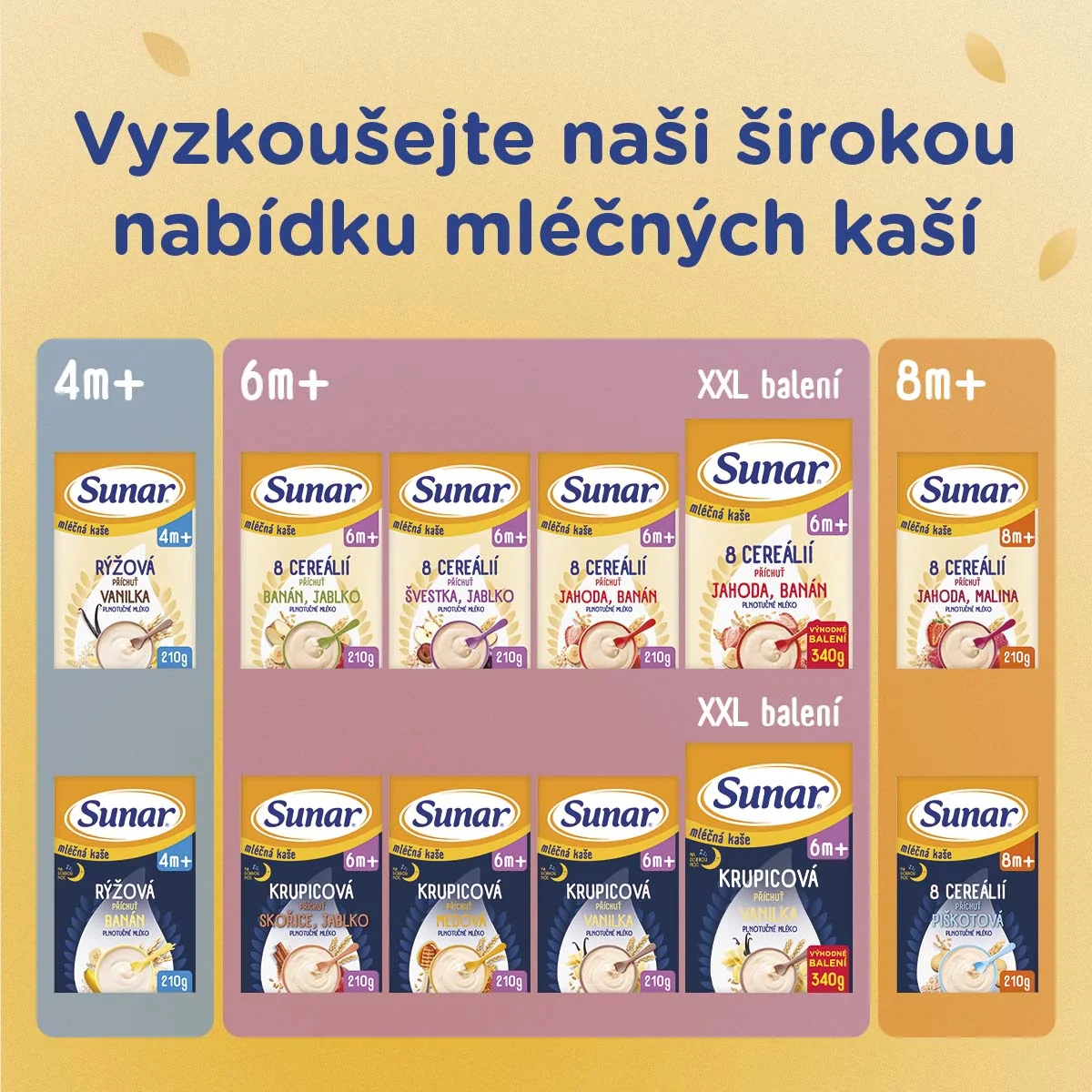 Sunar Mléčná rýžová kaše vanilková 210 g