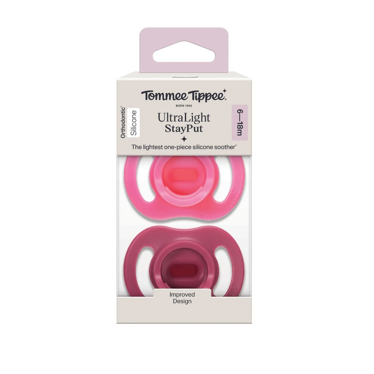Tommee Tippee Silikonový dudlík Ultra Light 6-18m 2 ks více barevných variant