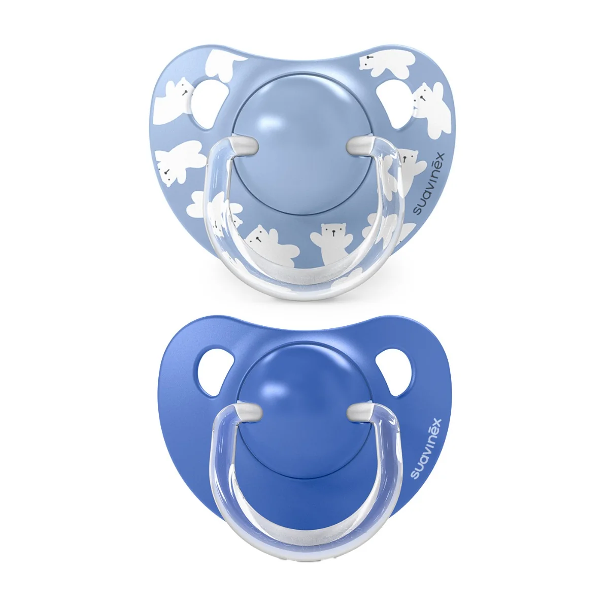 Suavinex Dudlík anatomický silikonový WILD 6-18m 2 ks modrý