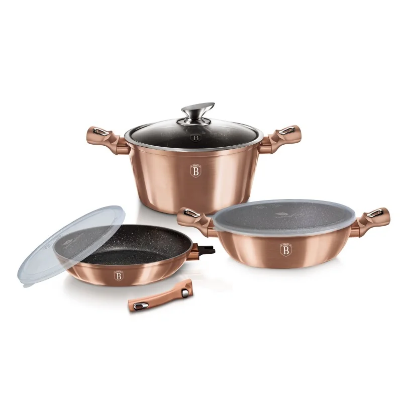 Berlingerhaus Sada nádobí s mramorovým povrchem 6 ks Rosegold Metallic Line