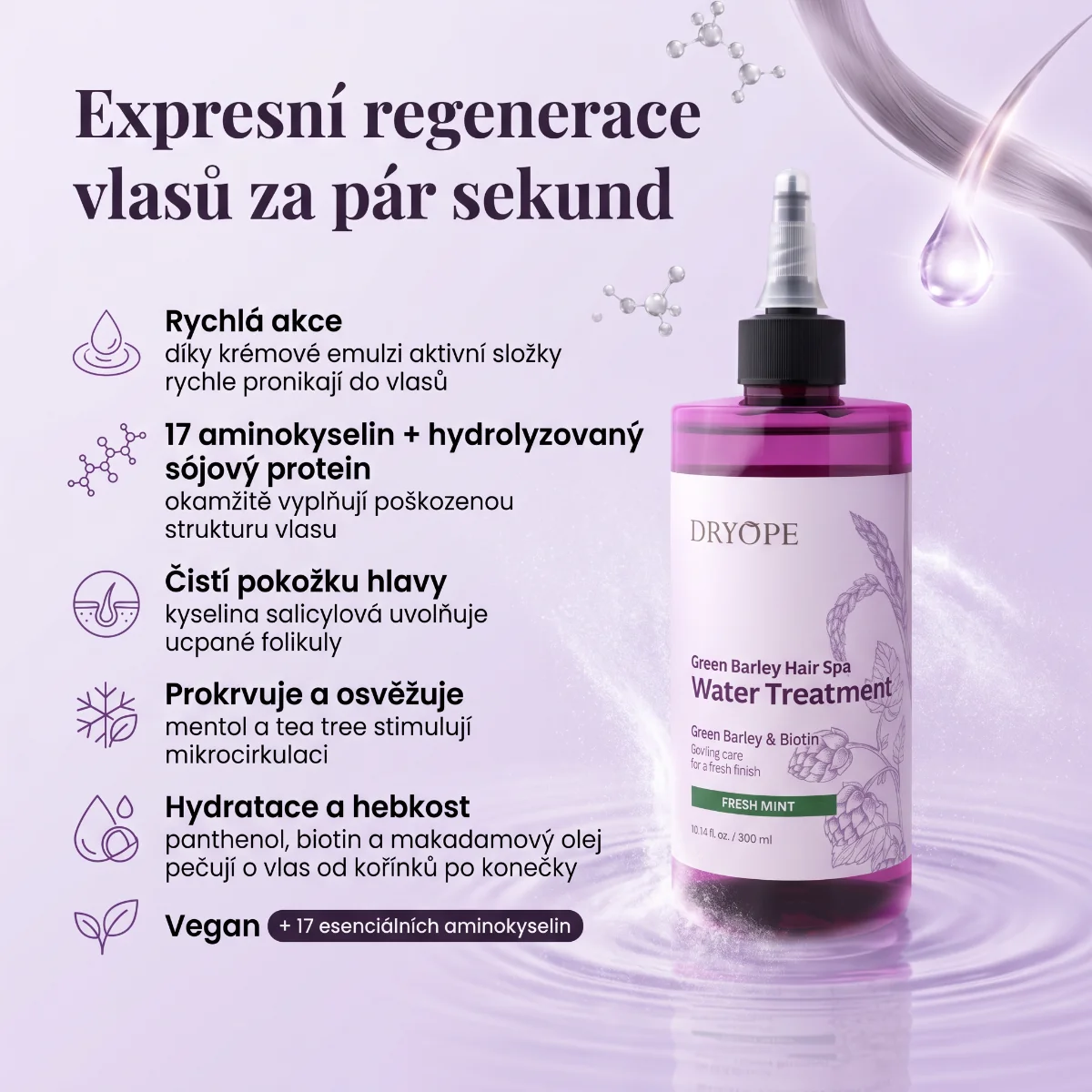 DRYOPE Fresh Mint intenzivní péče při vypadávání vlasů 300 ml