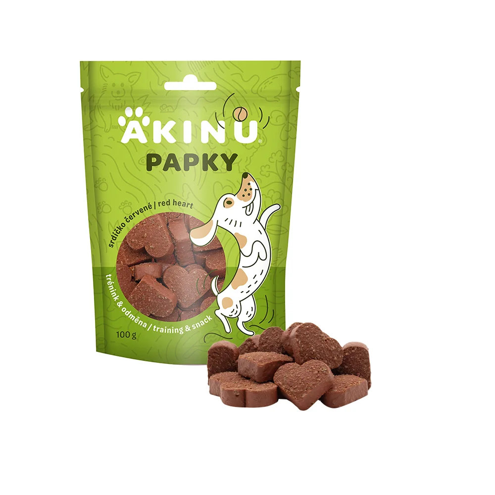 Akinu PAPKY Srdíčko červené pamlsek pro psy 6 x 100 g