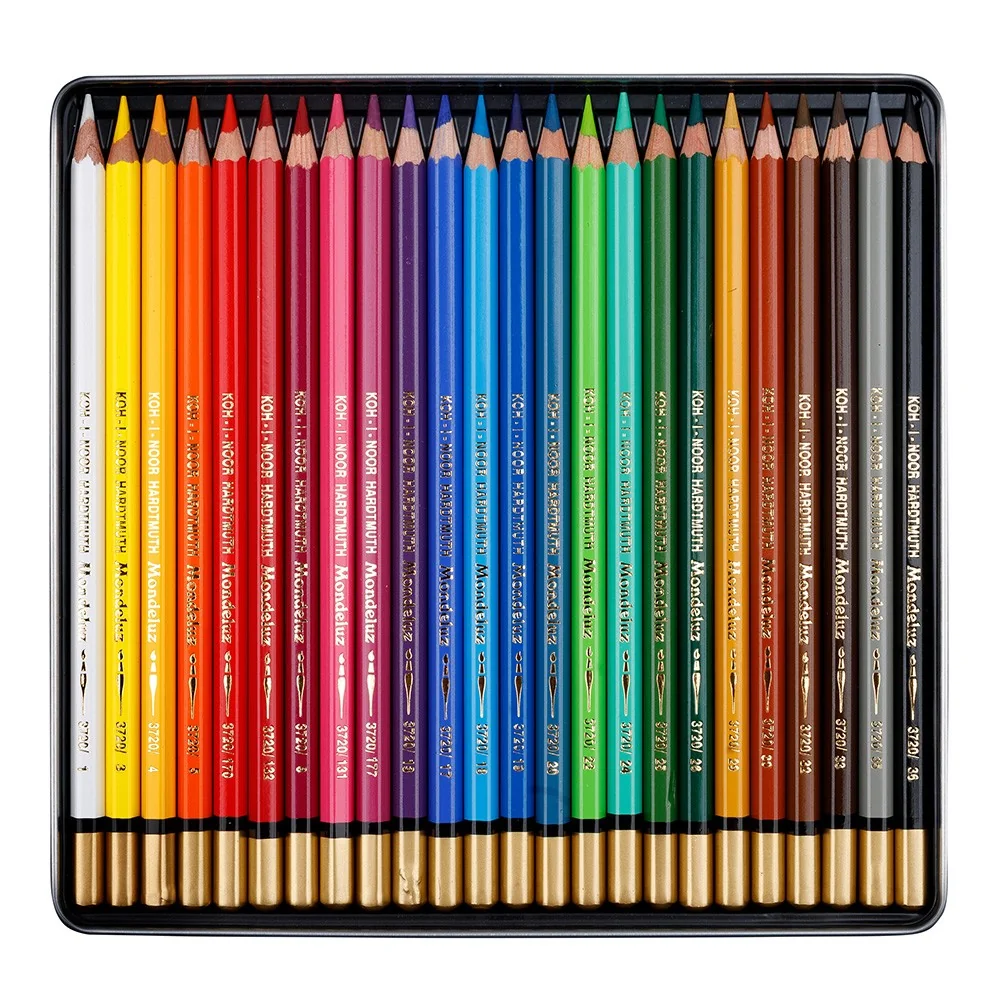 KOH-I-NOOR 3724/24 - akvarelové pastelky v plechovém pouzdře - 24 ks