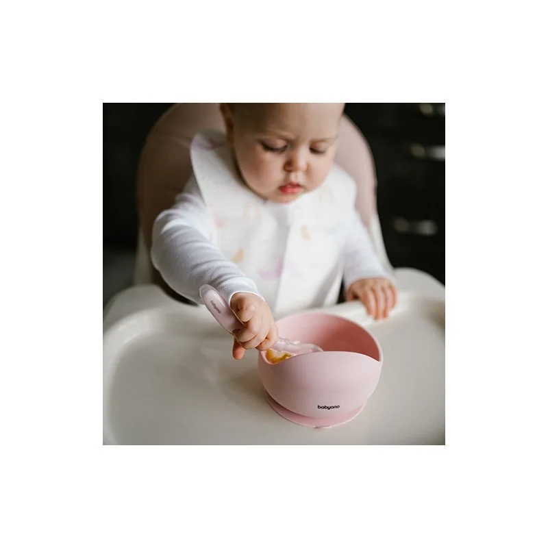 Babyono Silikonová miska s přísavkou - růžová