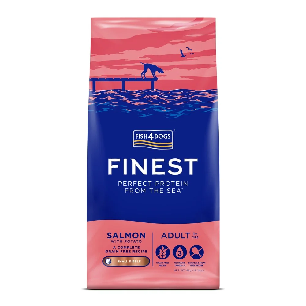 Fish4Dogs Granule malé pro dospělé psy Finest losos s bramborami 6 kg, 1+
