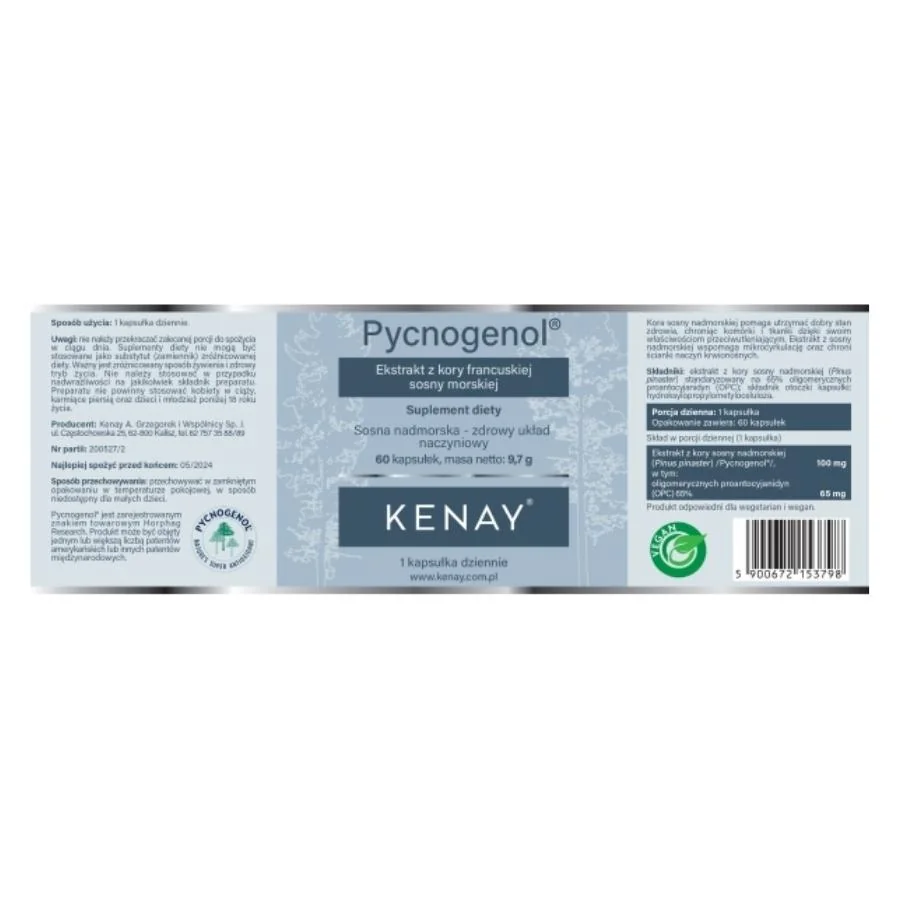 Kenay Pycnogenol 100 mg 60 kapslí