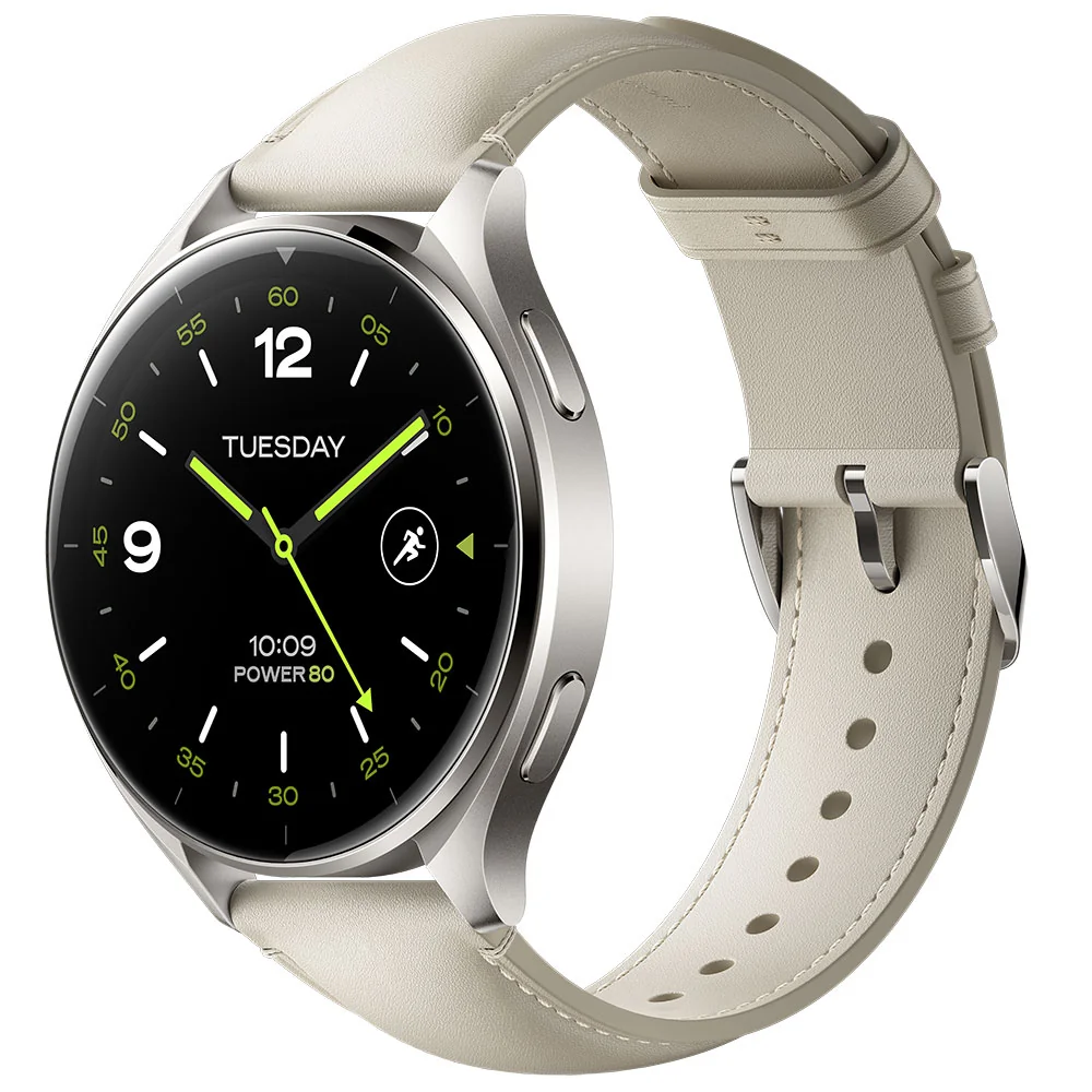 Xiaomi Watch 2 Titan Gray with White Leather Strap chytré hodinky