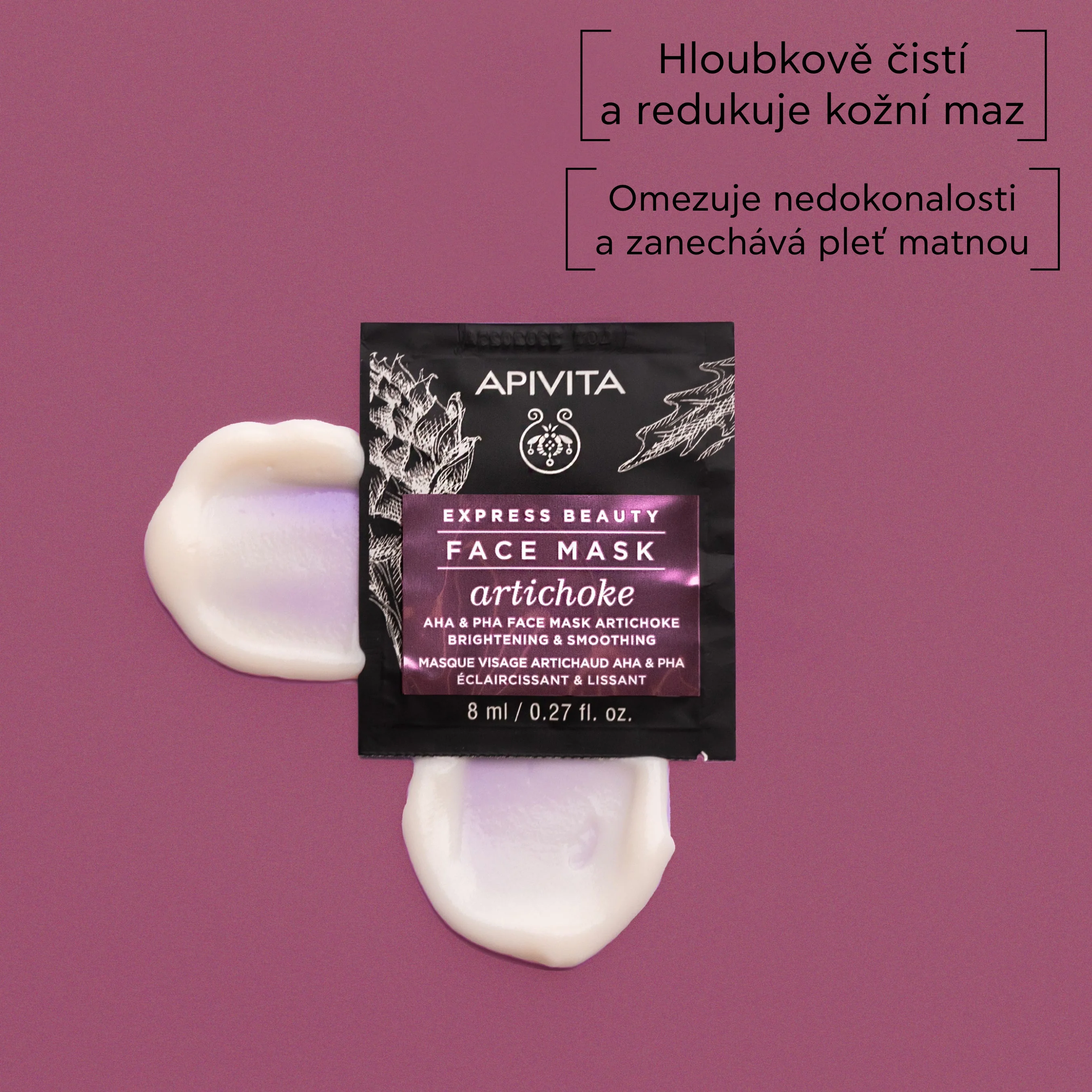 APIVITA Express Beauty Artichoke pleťová maska 2x8 ml
