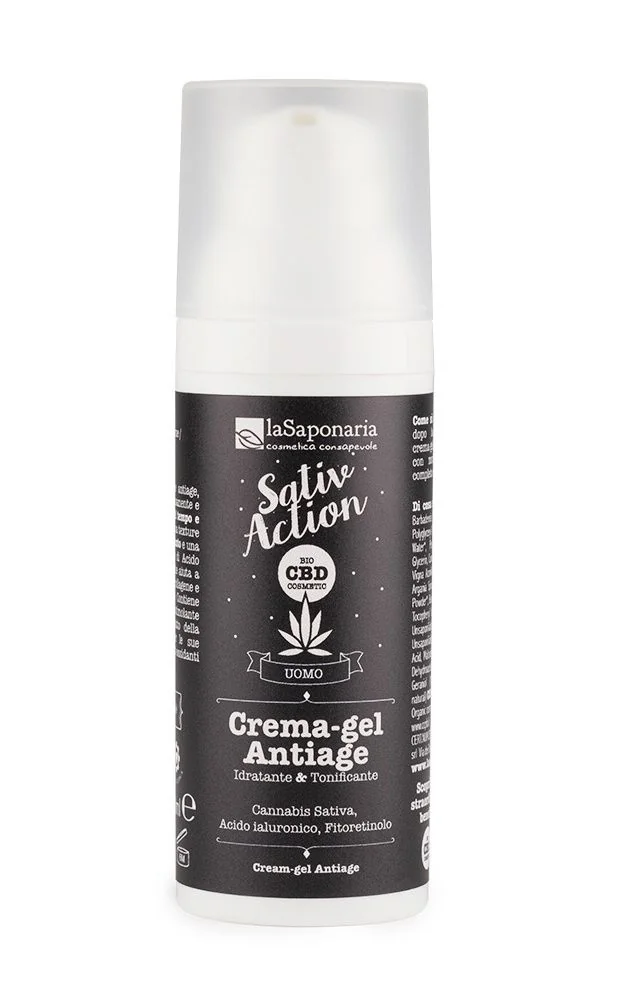 laSaponaria Pánský gel-krém Antiage s konopným extraktem BIO 50 ml
