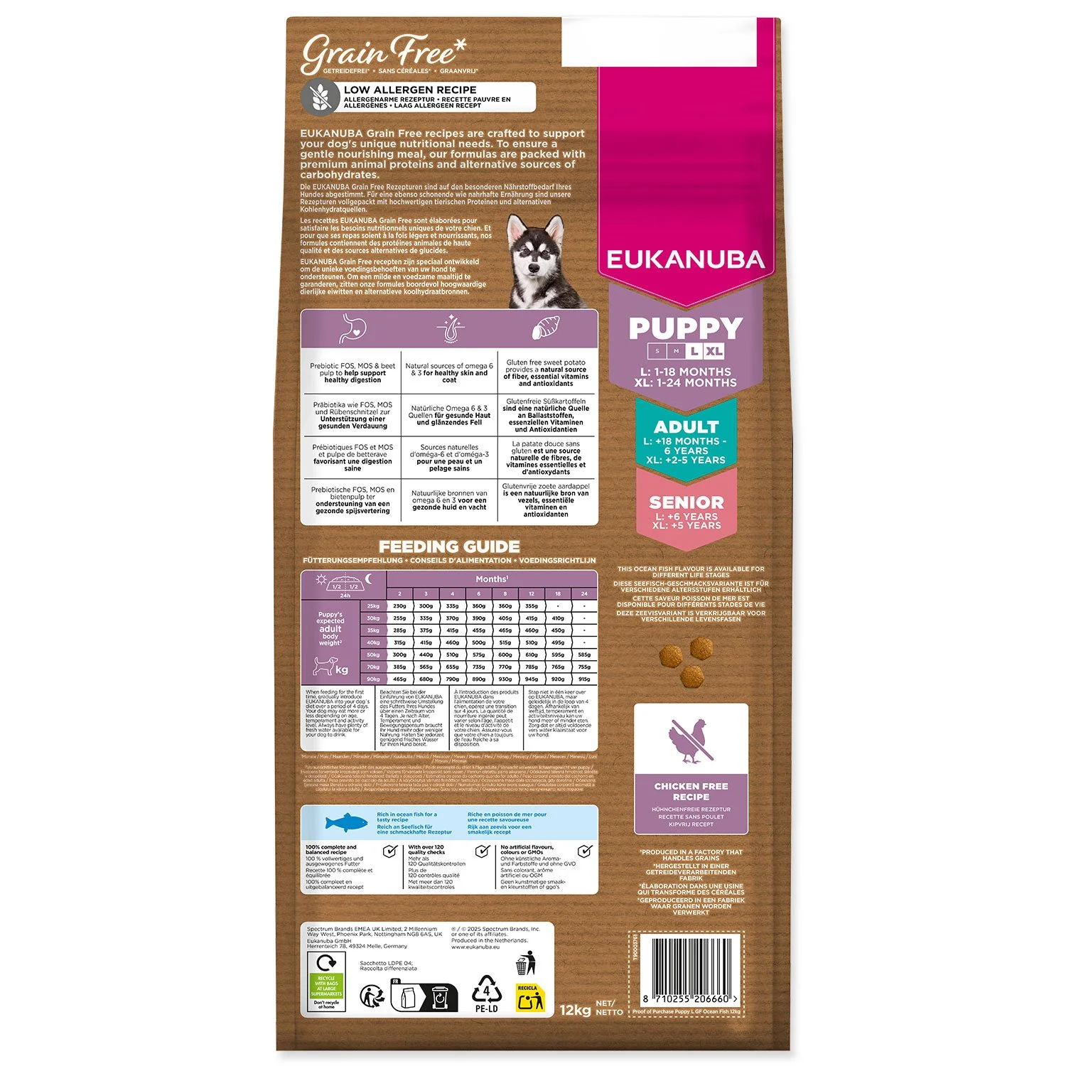 Eukanuba Krmivo Grain Free Puppy Large rich in ocean fish 12kg