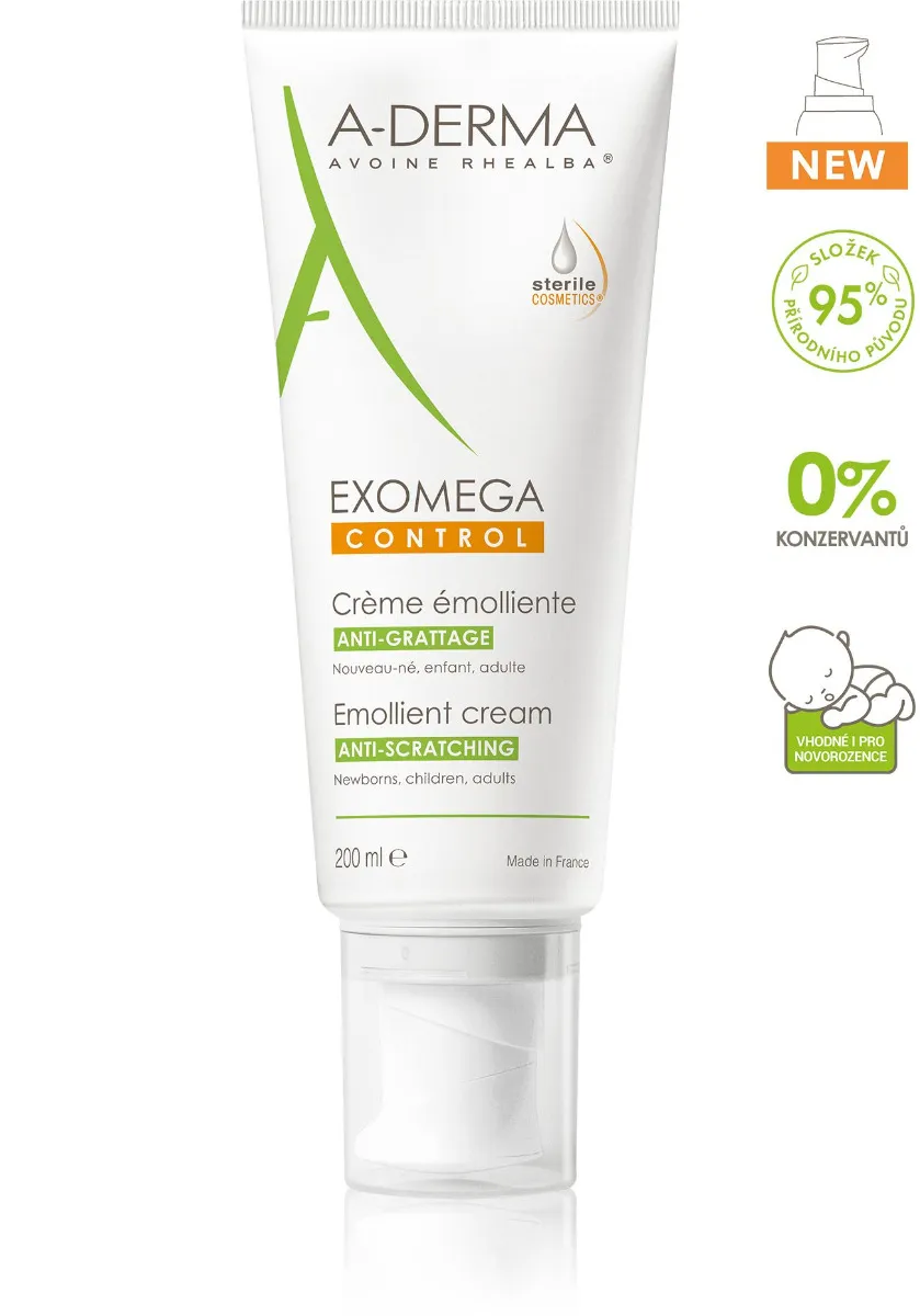 A-Derma Exomega Control emolienční krém pro suchou kůži se sklonem k atopii 200 ml