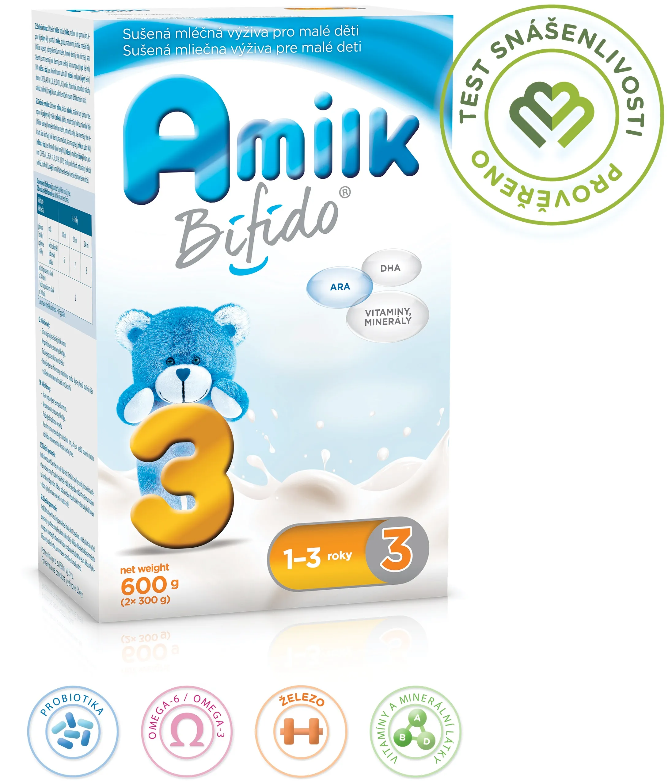 Amilk Bifido 3 mléčná výživa pro malé děti 600 g 1–3 roky 