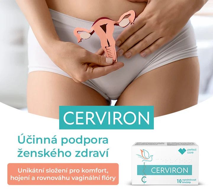 CERVIRON. Účinná podpora ženského zdraví Unikátní složení pro komfort, hojení a rovnováhu vaginální flóry CERVIRON. Účinná podpora ženského zdraví Unikátní složení pro komfort, hojení a rovnováhu vaginální flóry