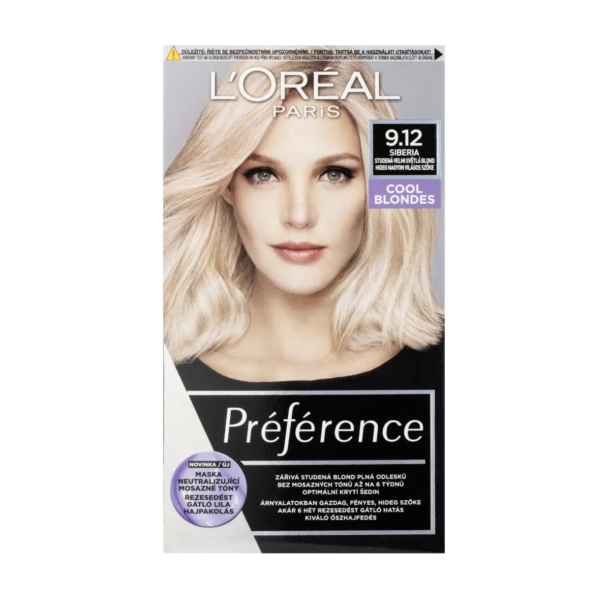 Loréal Paris Preference Permanentní barva na vlasy 9.12 studená velmi světlá blond