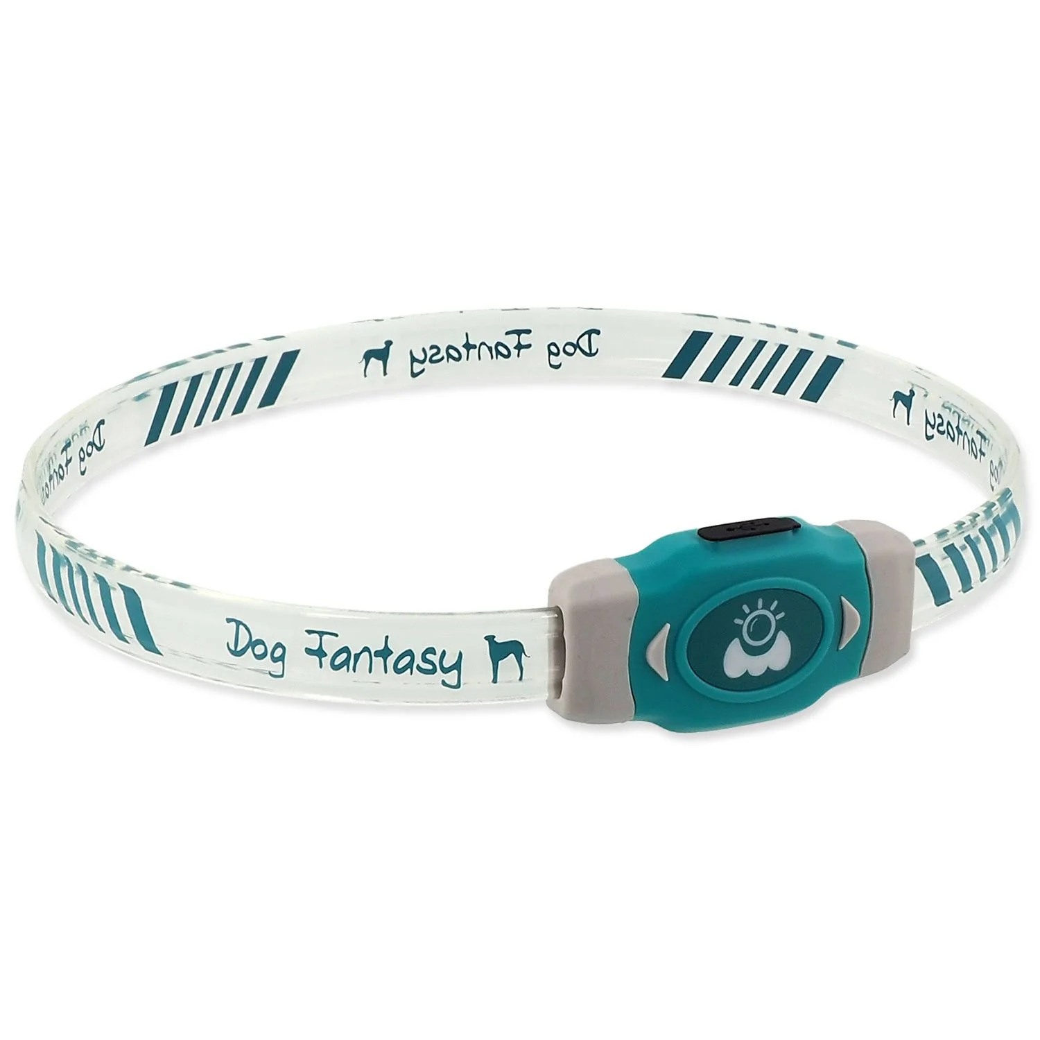 Dog Fantasy Obojek LED Svítící různobarevný nabíjecí M 50cm