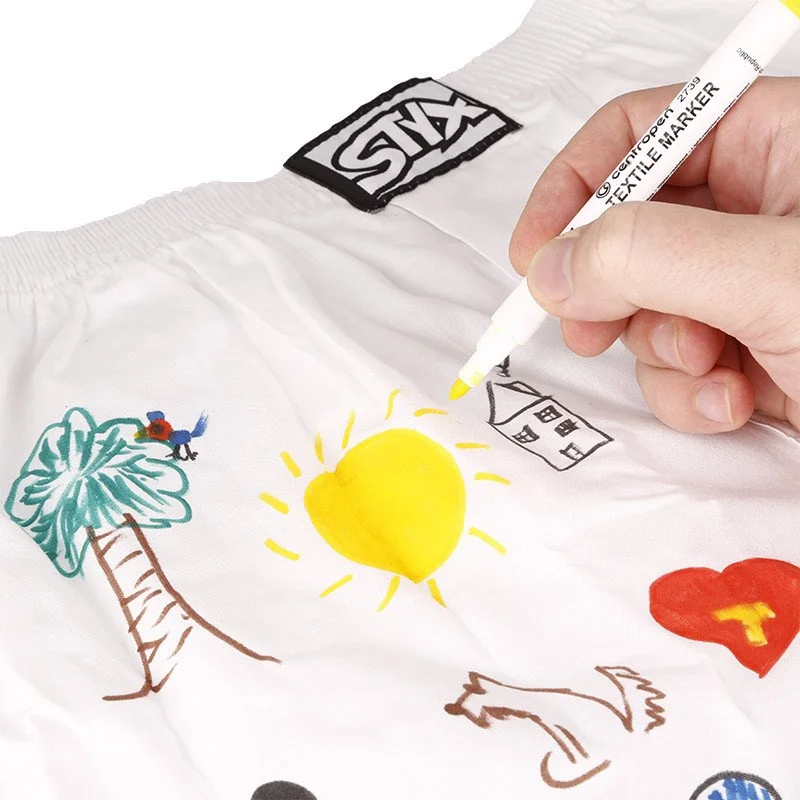 Styx Pánské trenky klasická guma bílé + fixy na textil (AF1061) L