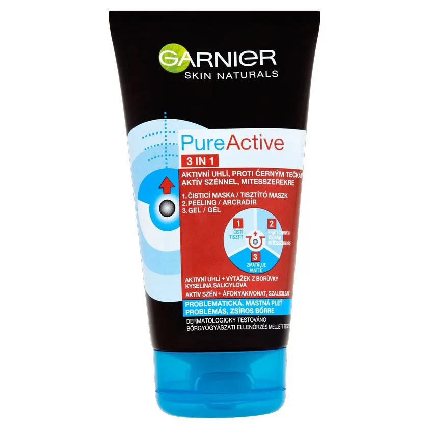 Garnier Pure Active Čisticí gel 3v1 na černé tečky 150 ml