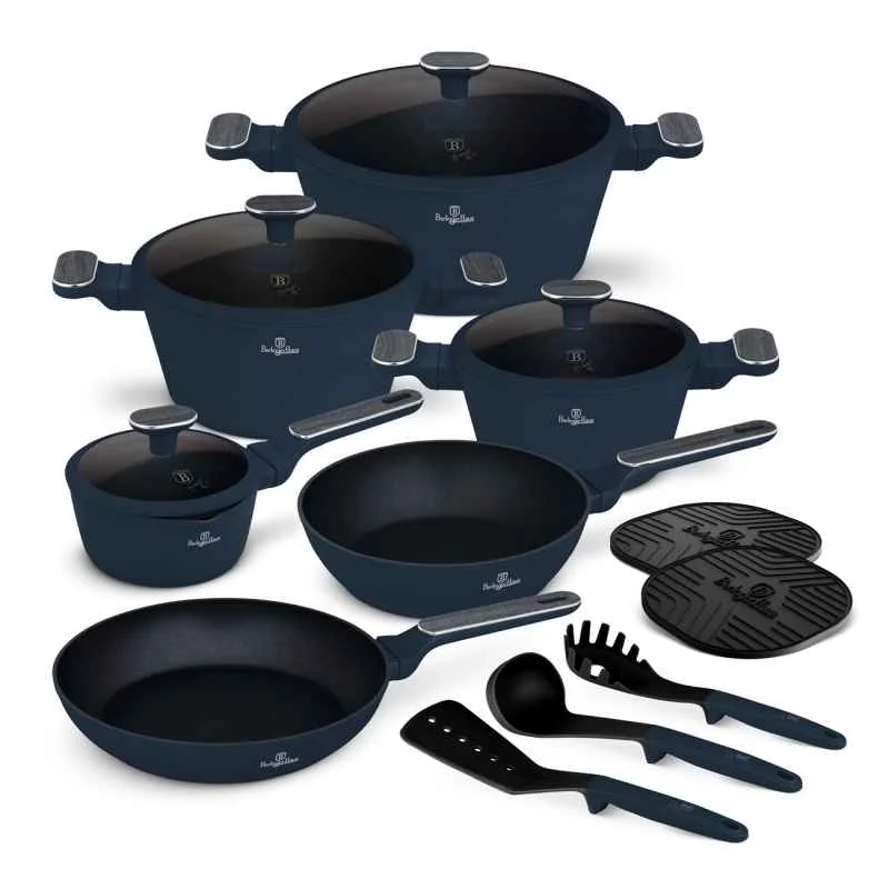 Berlingerhaus Sada nádobí s titanovým povrchem 15 ks Deep Sea Collection