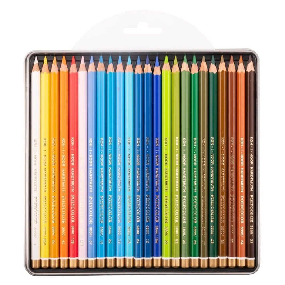 KOH-I-NOOR POLYCOLOR 3824/24 - umělecké pastelky krajina v plechovém pouzdře - 24 ks