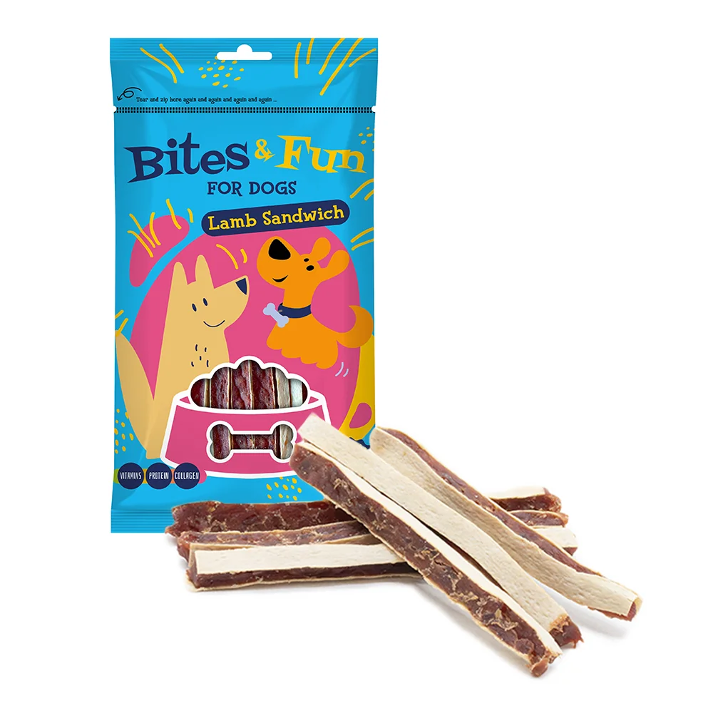 Akinu BITES & FUN Jehněčí sendvič pamlsek pro psy 10 x 85 g