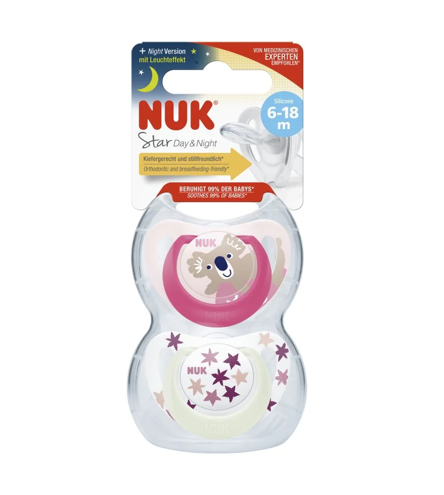 NUK Dudlík Star Den & Noc 6-18m box 2 ks