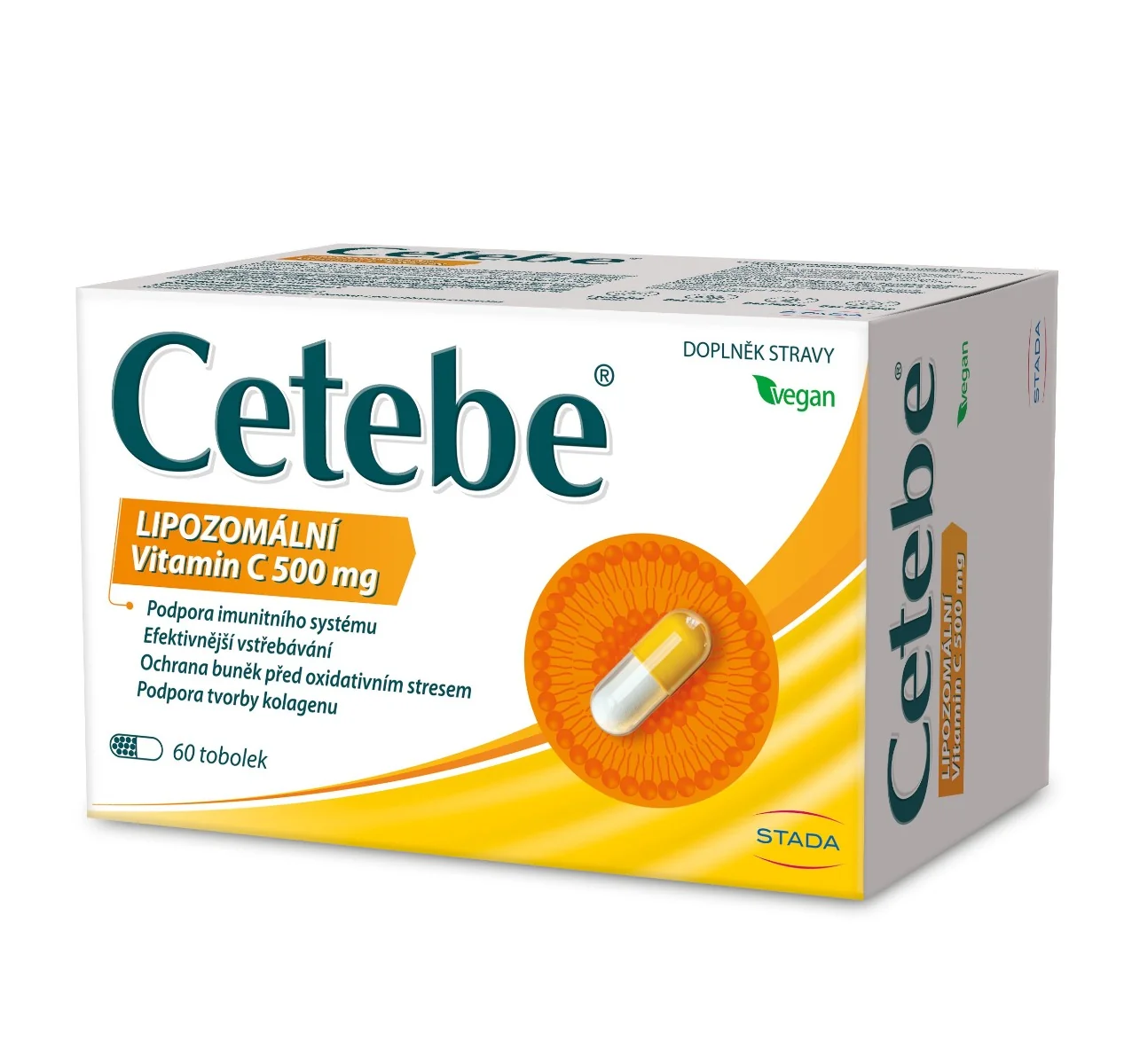 Cetebe Lipozomální vitamin C 500 mg 60 tobolek