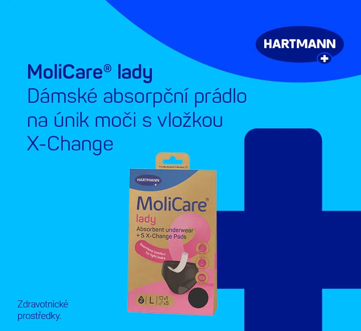 MoliCare lady. Dámské absorpční prádlo na únik moči s vložkou X-Change. Spolehlivé, diskrétní, ekologické.