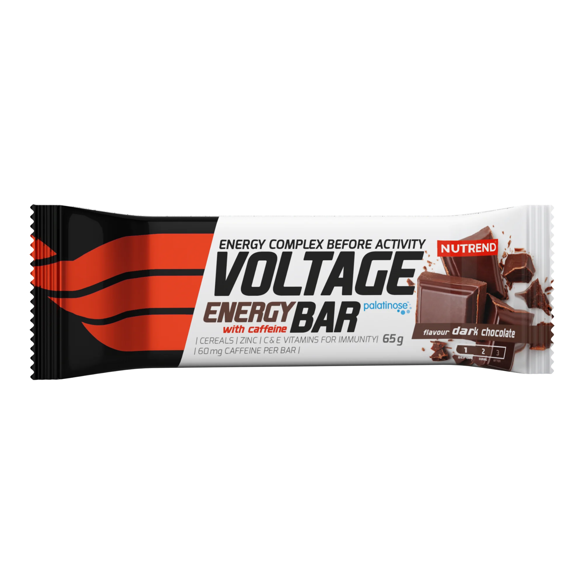 Nutrend Voltage Energy Bar with Caffeine hořká čokoláda 65 g