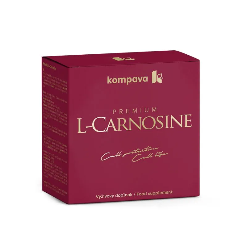KOMPAVA Premium L-Carnosine 375 mg 60 kapslí + dárek AcidoFit
