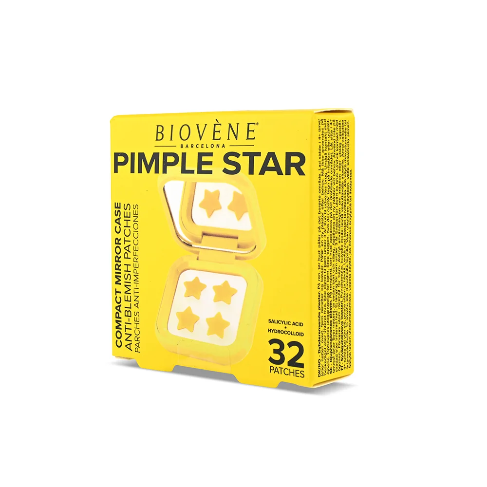 BIOVÉNE Pimple Patches hvězdičkové náplasti v pouzdře se zrcátkem 32 ks žluté