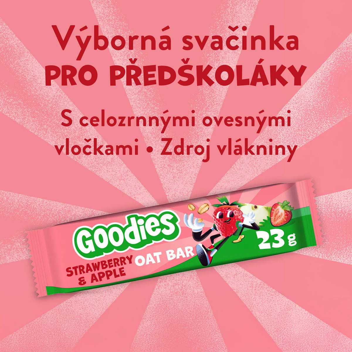 Goodies Ovesná tyčinka Jahody a jablko 23 g