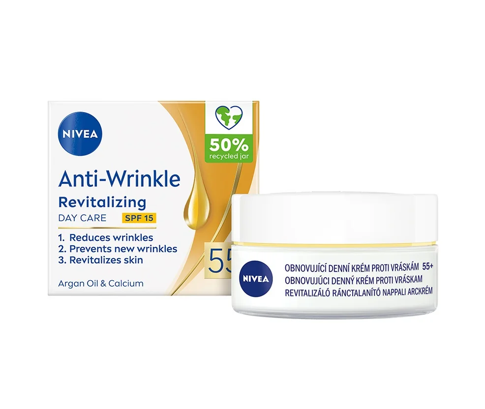 Nivea Anti-Wrinkle 55+ obnovující denní krém proti vráskám 50 ml