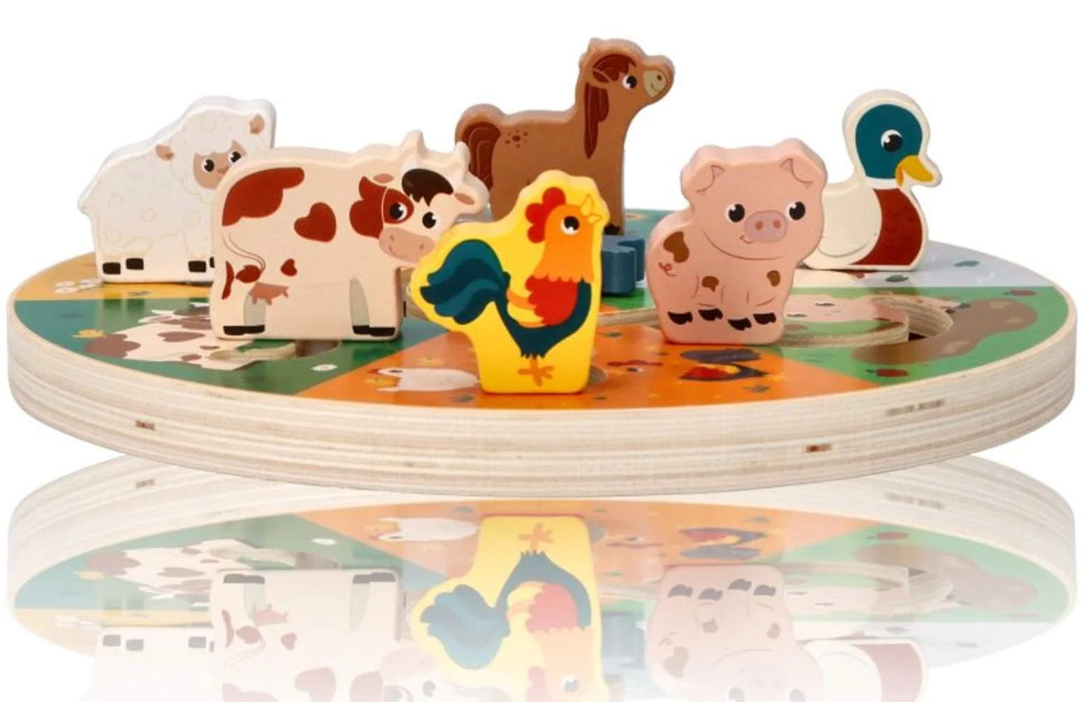 Adam Toys Naučná dřevěná přesouvačka, Farma