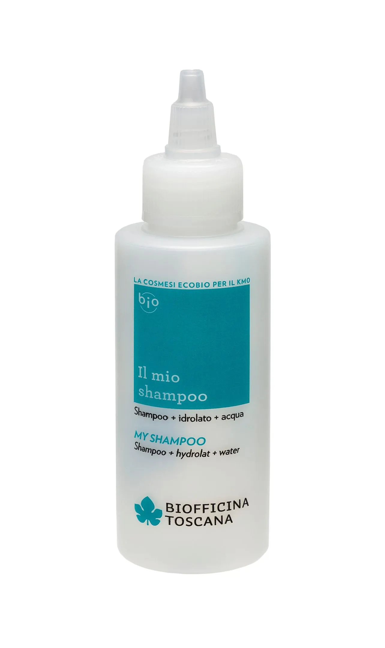 Biofficina Toscana My shampoo Tyrkysová lahvička pro přípravu vlastního šampónu 100 ml