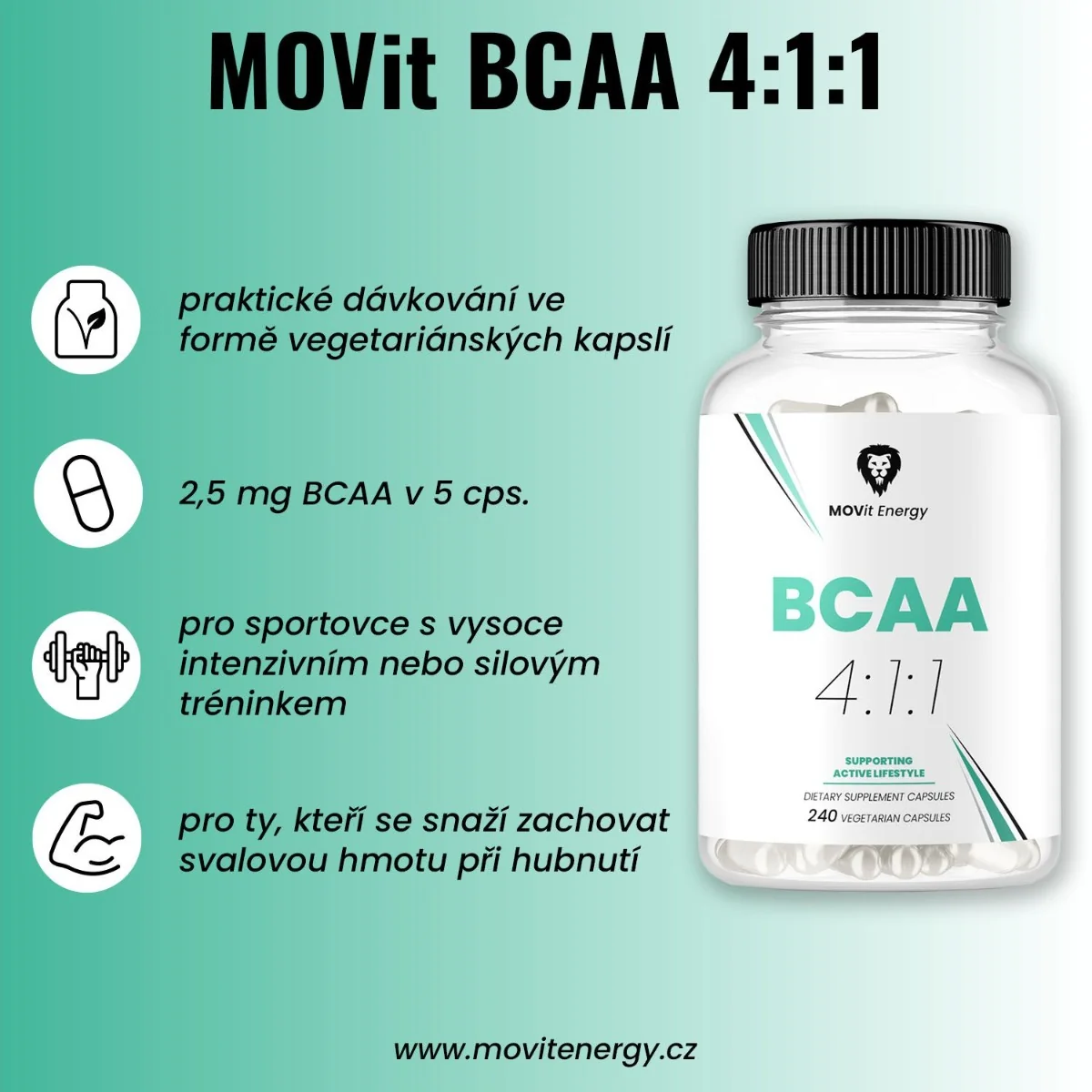 MOVit Energy BCAA 4:1:1 240 kapslí