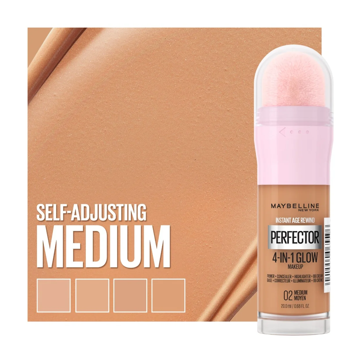 Maybelline Perfector 4-in-1 Glow 02 Medium rozjasňující make-up 20 ml