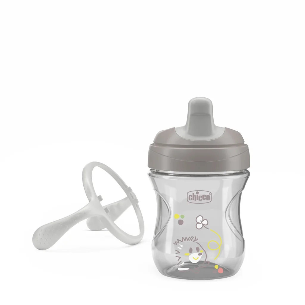 Chicco Hrneček Training s držadly 6m+ 200 ml grey