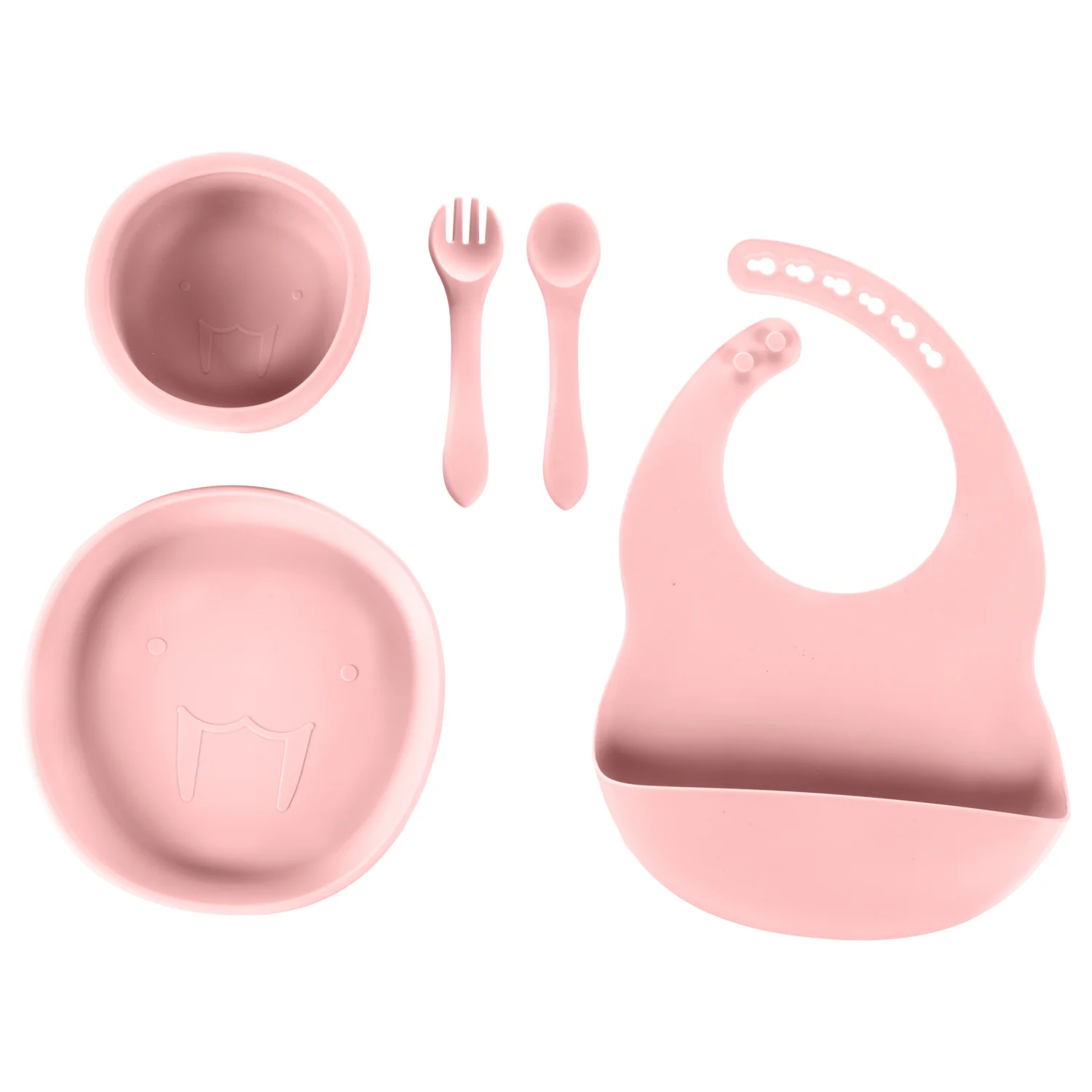 Zopa Silikonová dětská jídelní sada, Old Pink 1