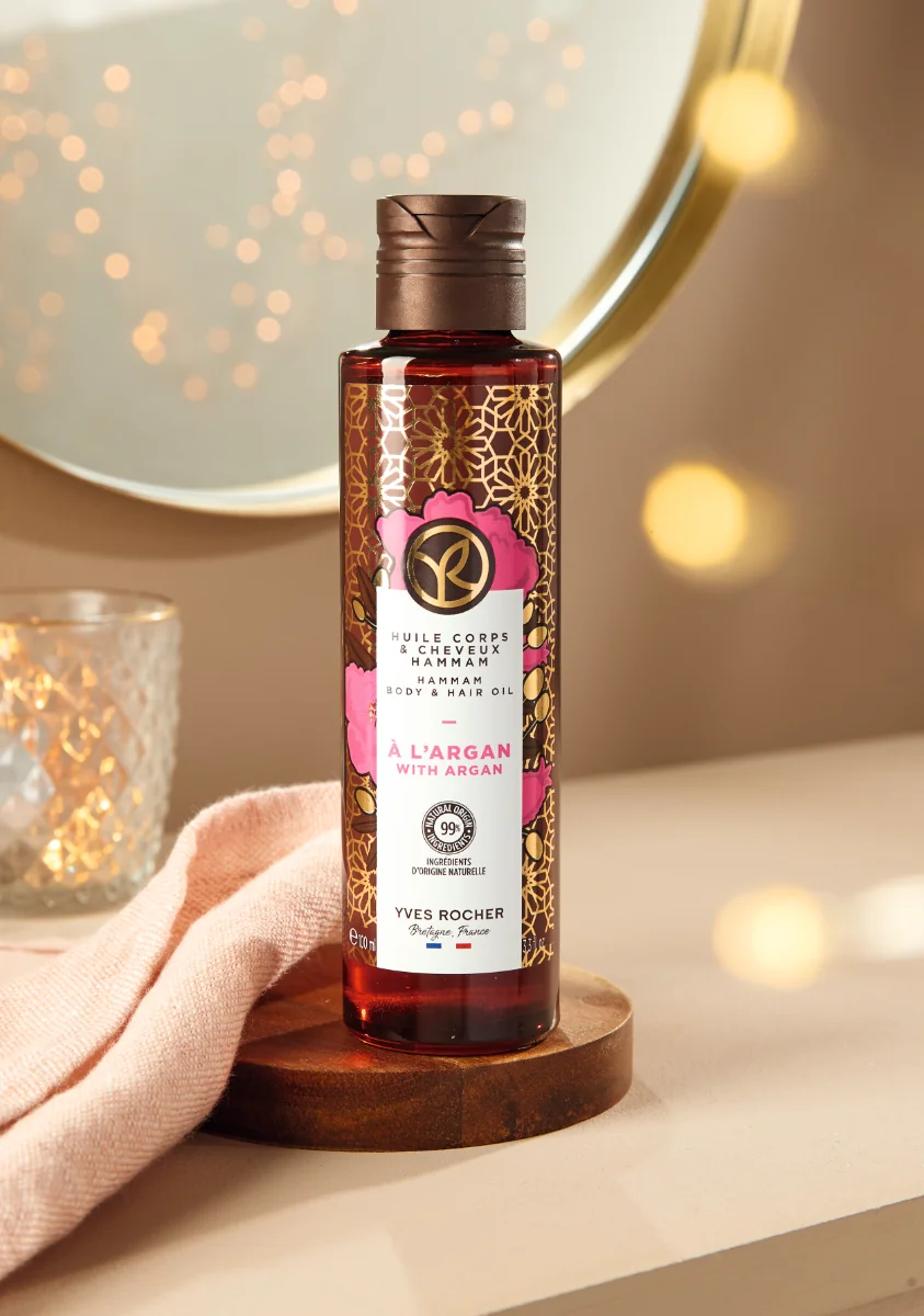 Yves Rocher Olej na tělo a vlasy argan & růže 100 ml