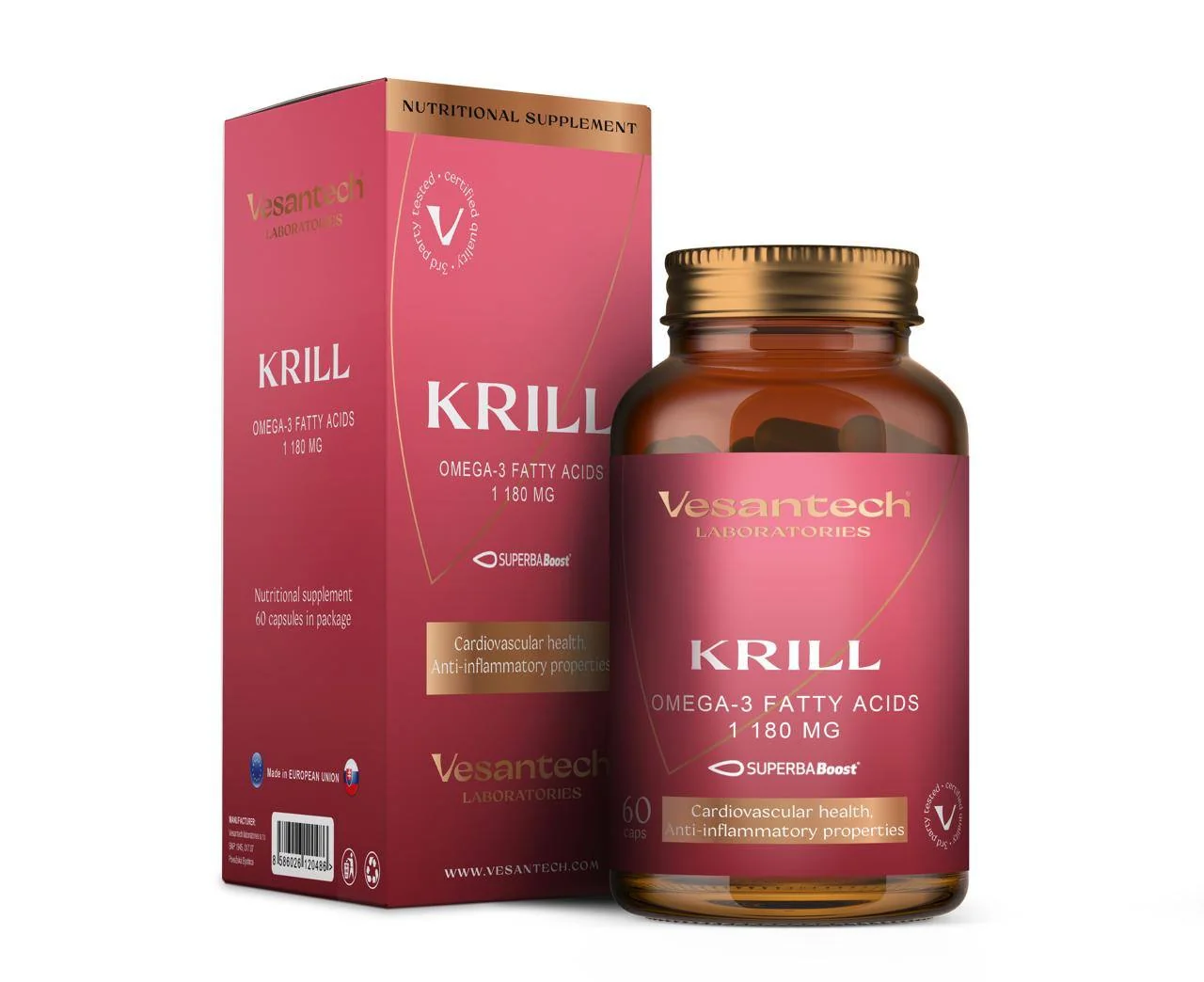 Zdravý svet Vesantech Krill olej EXTRA 1180 mg