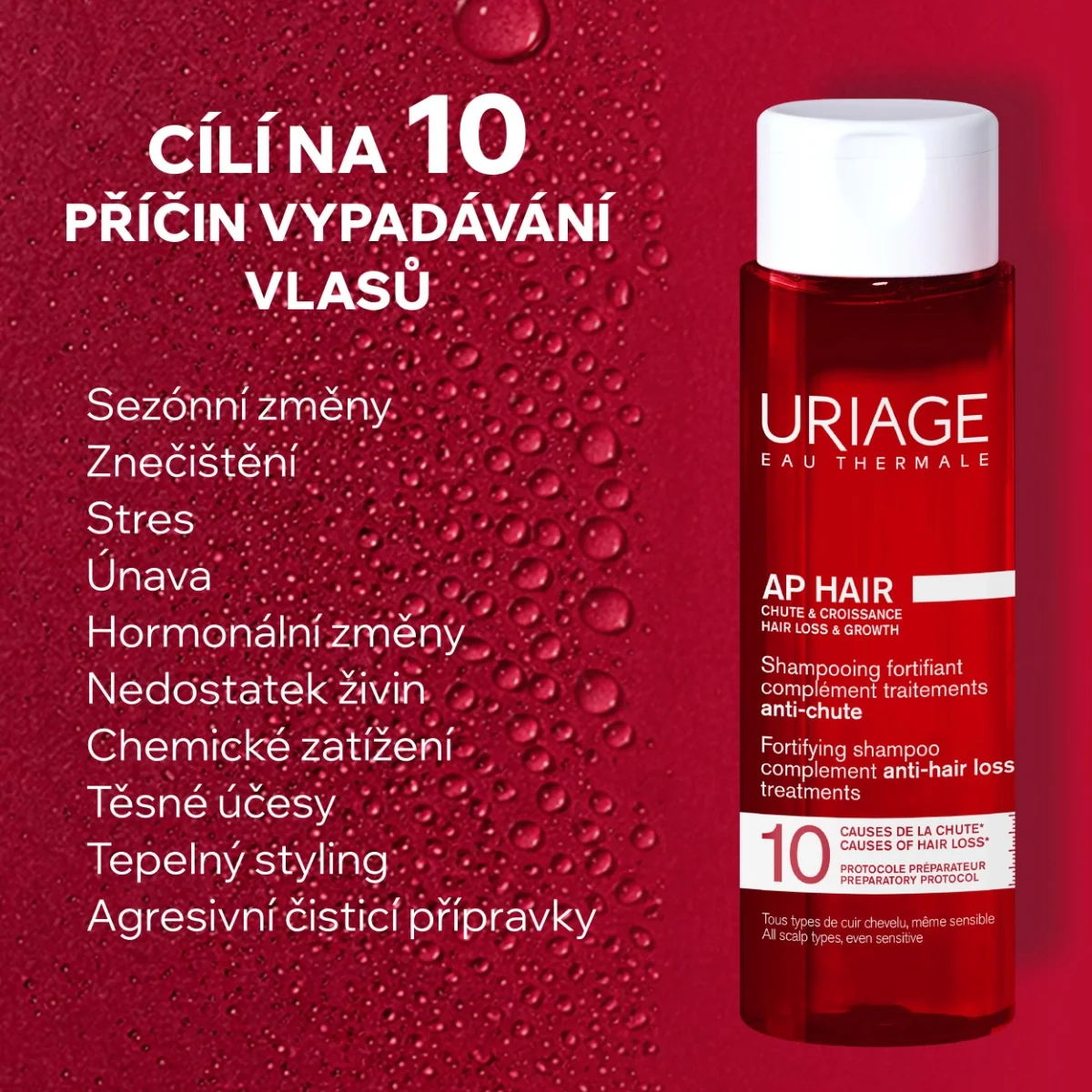 Uriage AP Hair Posilujicí šampon proti vypadávání vlasů 200 ml