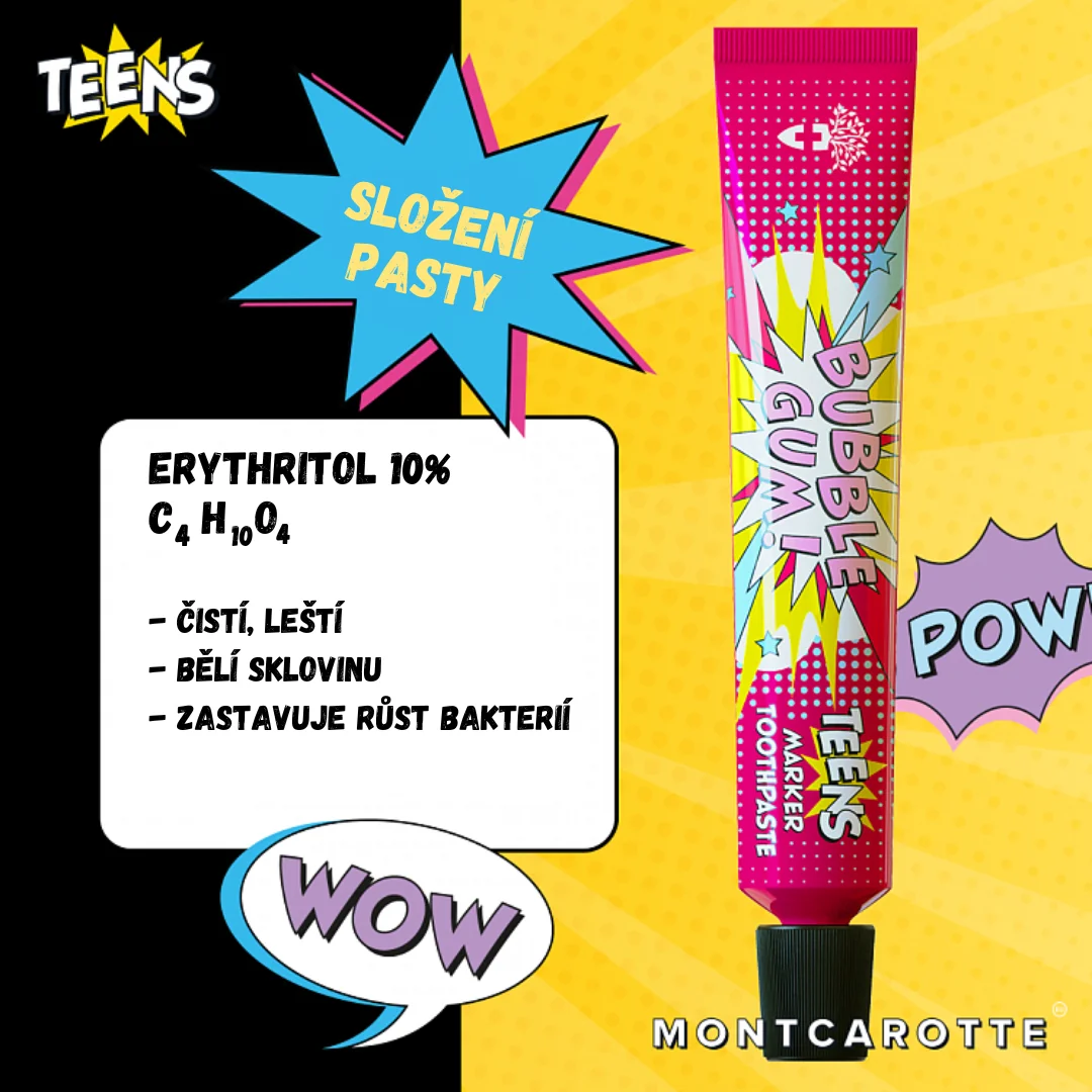 Montcarotte Teens Marker Bubble Boom zubní pasta 30 ml