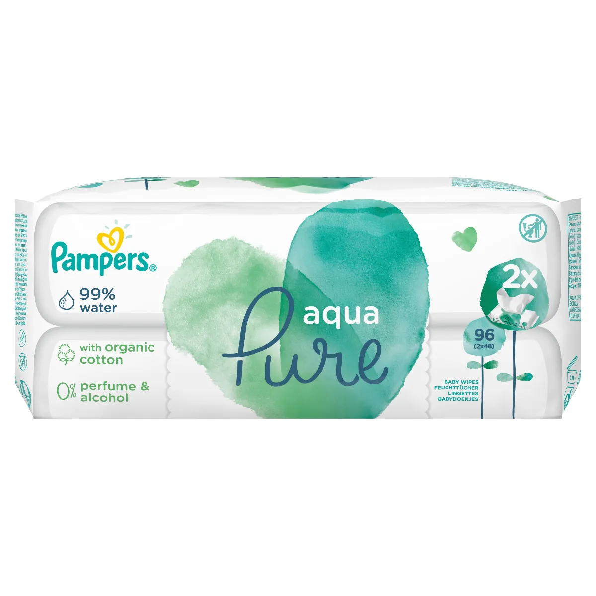 Pampers Aqua Pure vlhčené ubrousky 2x48 ks