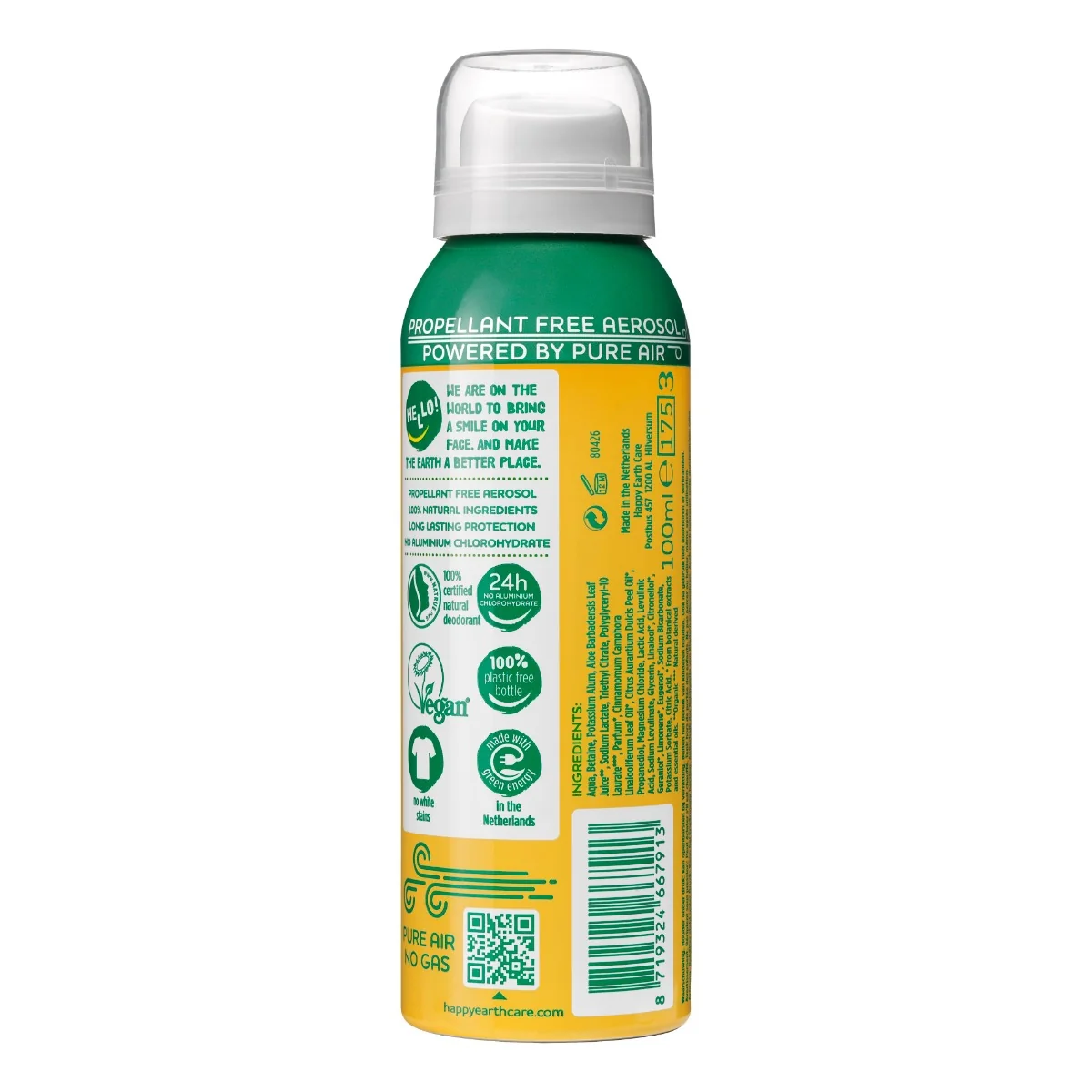 Happy Earth Přírodní Deo sprej Jasmín & Kafr 100 ml